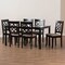 Baxton Studio Mael Sand Upholstered and Espresso Wood 7-Piece Dining Set 166-10533-10519 - alternate 5